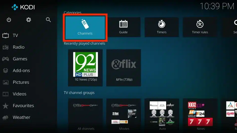 iptv channels on kodi